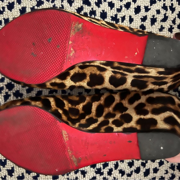 Christian Louboutin Melisa 70 Leopard/Black Pony Wedges (resoled bottoms) - Picture 3 of 4